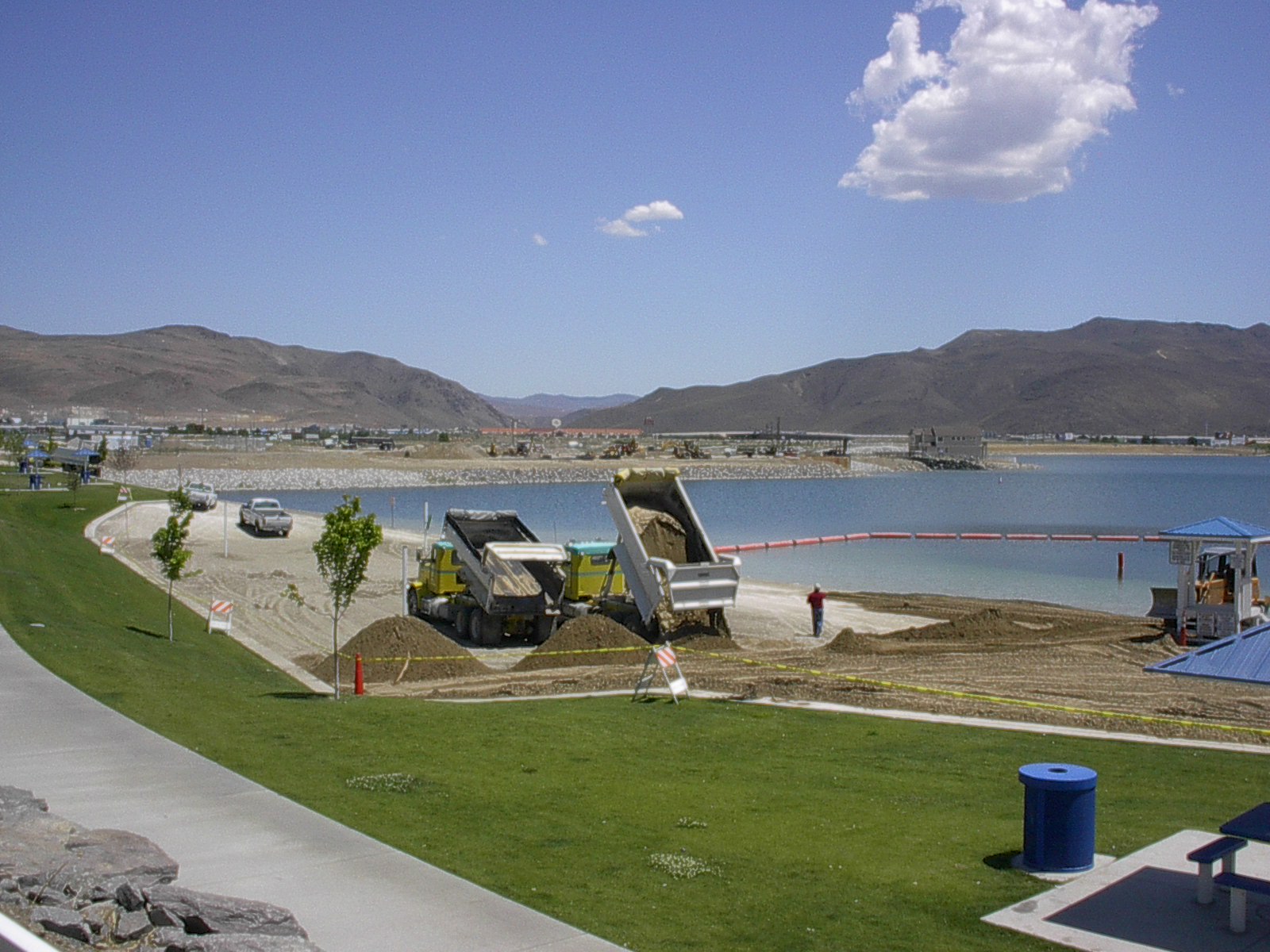 Bringing in Lake Tahoe sand to the Sparks Marina
